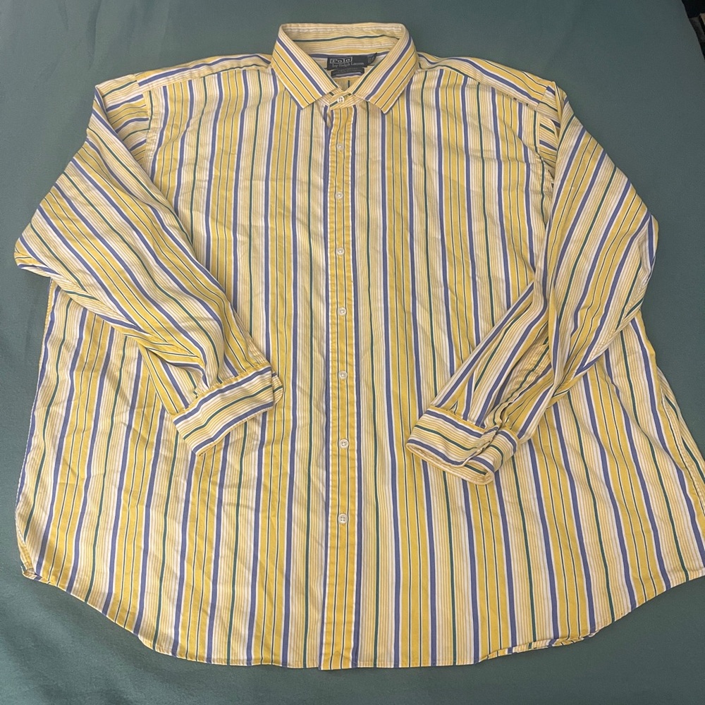 Ralph Lauren Men Westerton Shirt Striped Long Sleeve Button Up Cotton 3X Big